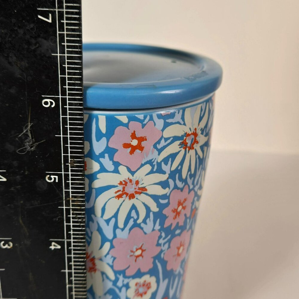 Opalhouse Blue Pink Floral Stoneware Tall Travel Tumbler Mug w Stoneware Lid - Picture 8 of 10